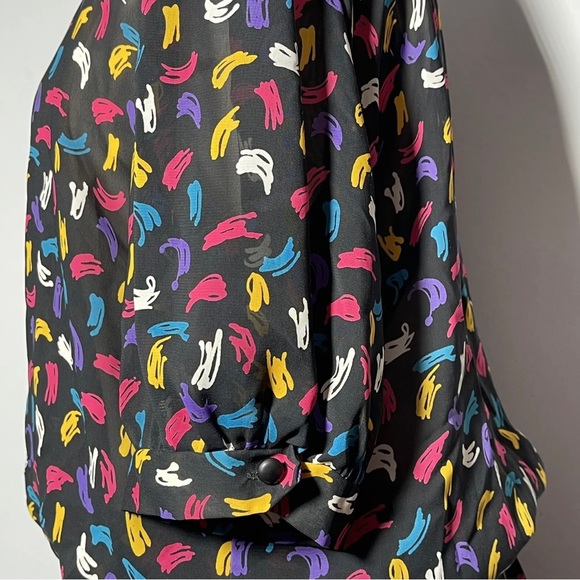 Vintage 80s Dress by Joy Gordon with Short Sleeves, Pleated skirt and Mod 80's - Picture 8 of 12